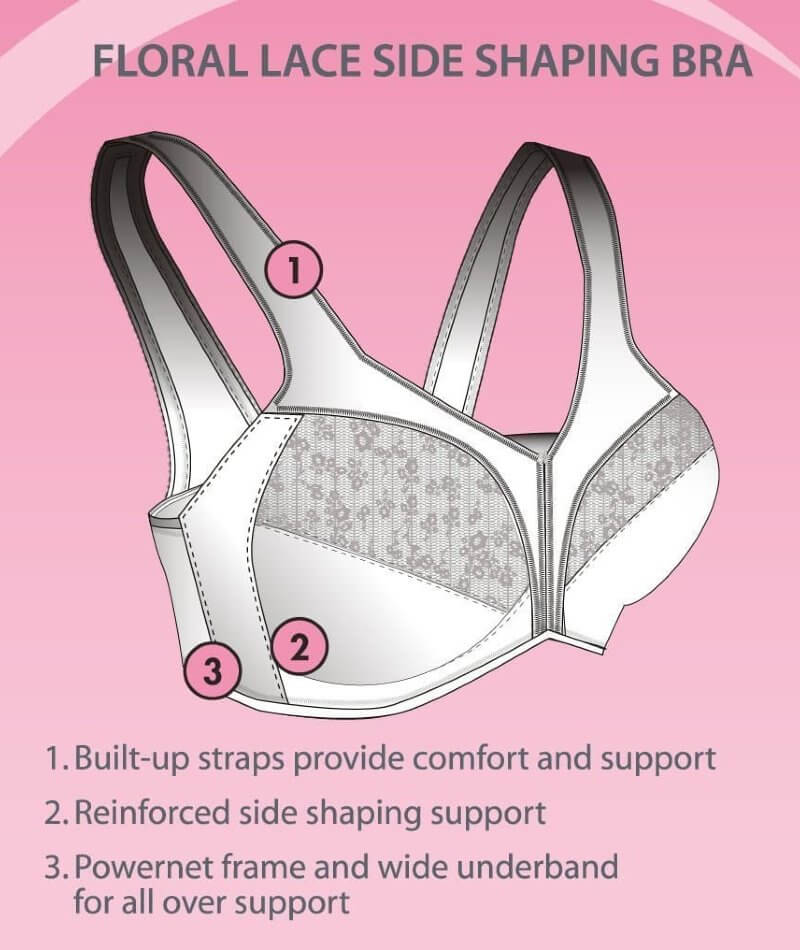 Buy Non-Padded Non-Wired Floral Print Full-Figure M-Frame Bra in