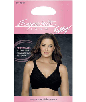 thumbnailExquisite Form Fully Front Close Posture Bra With Lace - Black Bras 