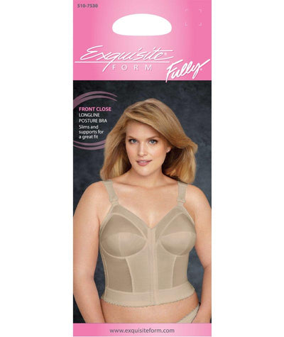 Exquisite Form Fully Front Close Longline Posture Bra - Beige