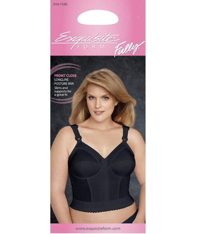 Exquisite Form Fully Front Close Longline Posture Bra - Black