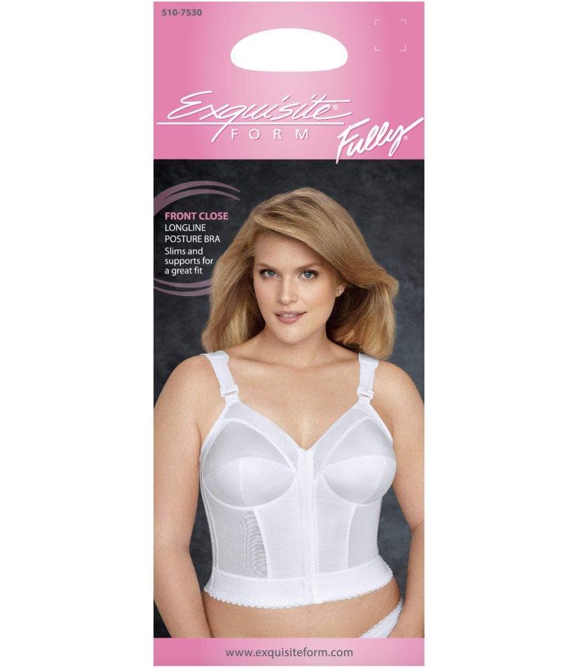 Exquisite Form Fully Front Close Longline Posture Bra - White 