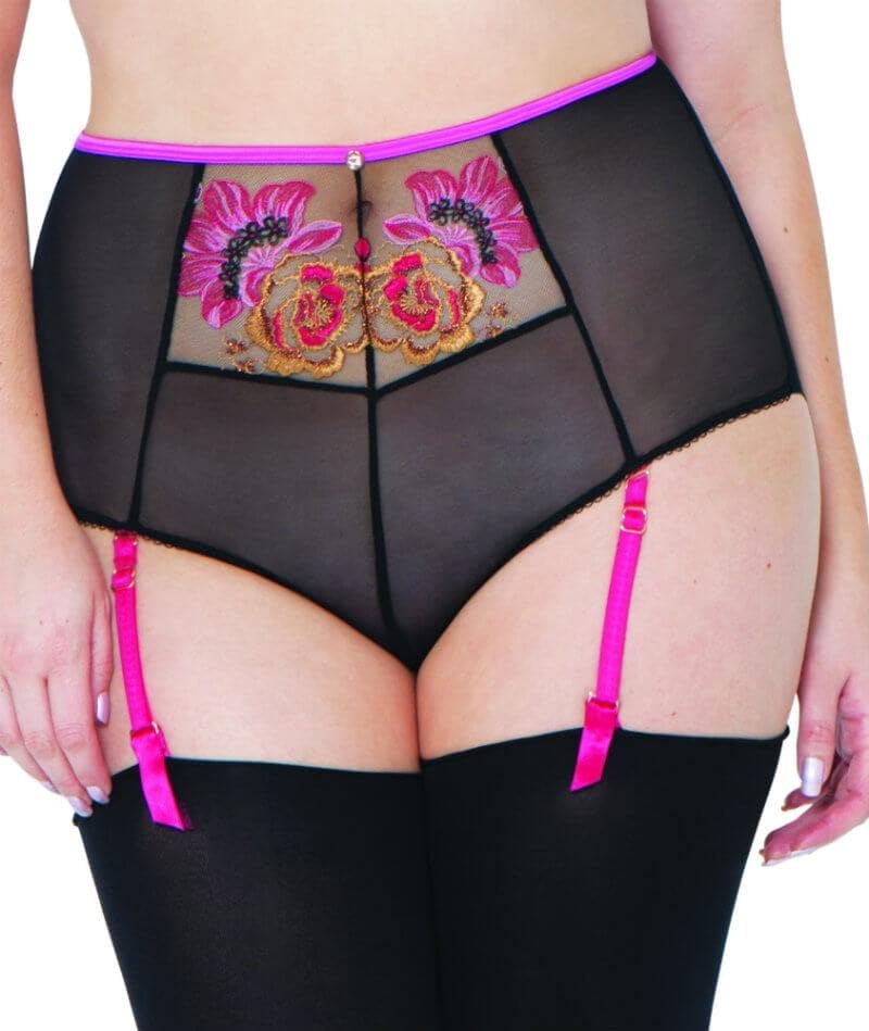 Scantilly Encounter High Waist Brief - Black/Pink Knickers S 