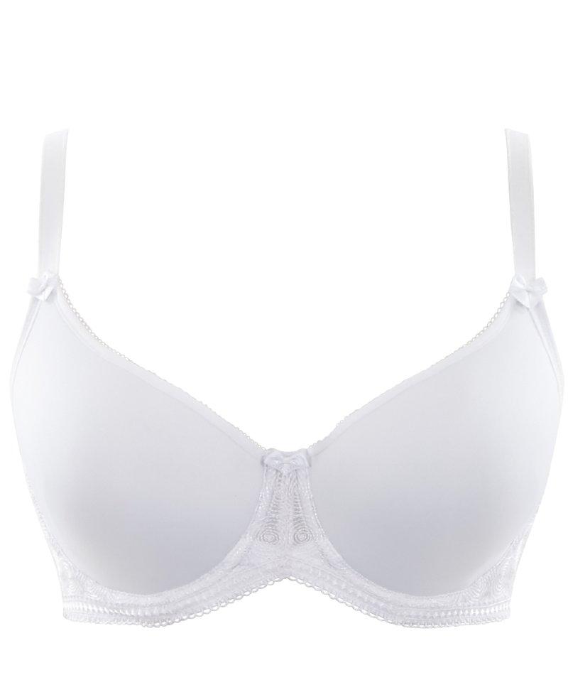 Panache Cari Moulded Spacer Underwired T-Shirt Bra - White - Curvy