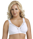 Exquisite Form Fully Front Close Wire-Free Cotton Posture Bra With Lace - White Swatch Image