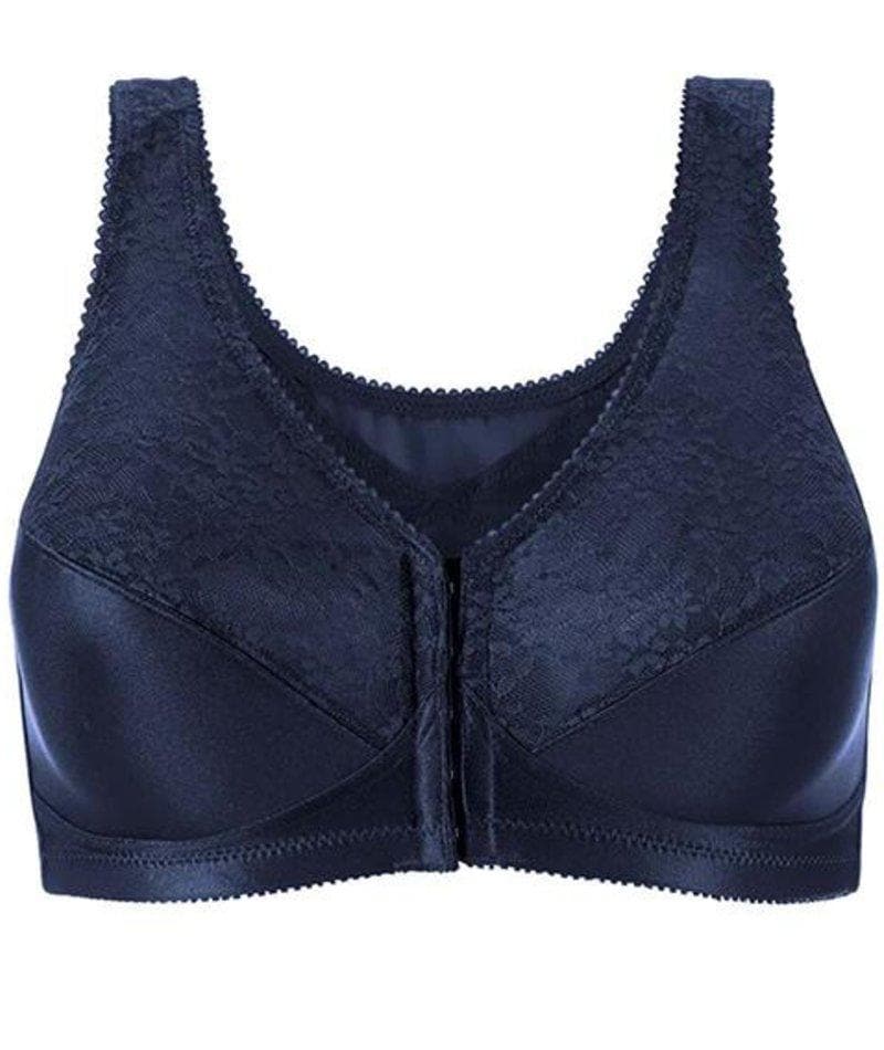 Sports Bras for Women French Front Close Seamless Unlined Large Bust  Shapermint Bra for Womens Wirefree Blue 75C 