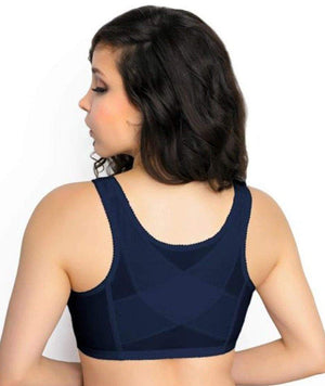 Exquisite Form Fully Front Close Posture Bra With Lace - Navy Bras 