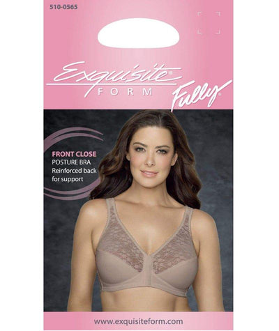 Exquisite Form Fully Front Close Posture Bra With Lace - Walnut Bras