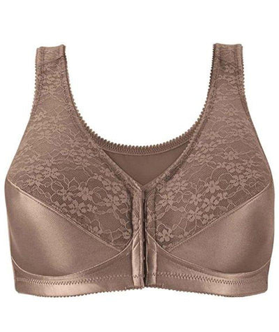 Exquisite Form Fully Front Close Posture Bra With Lace - Walnut Bras