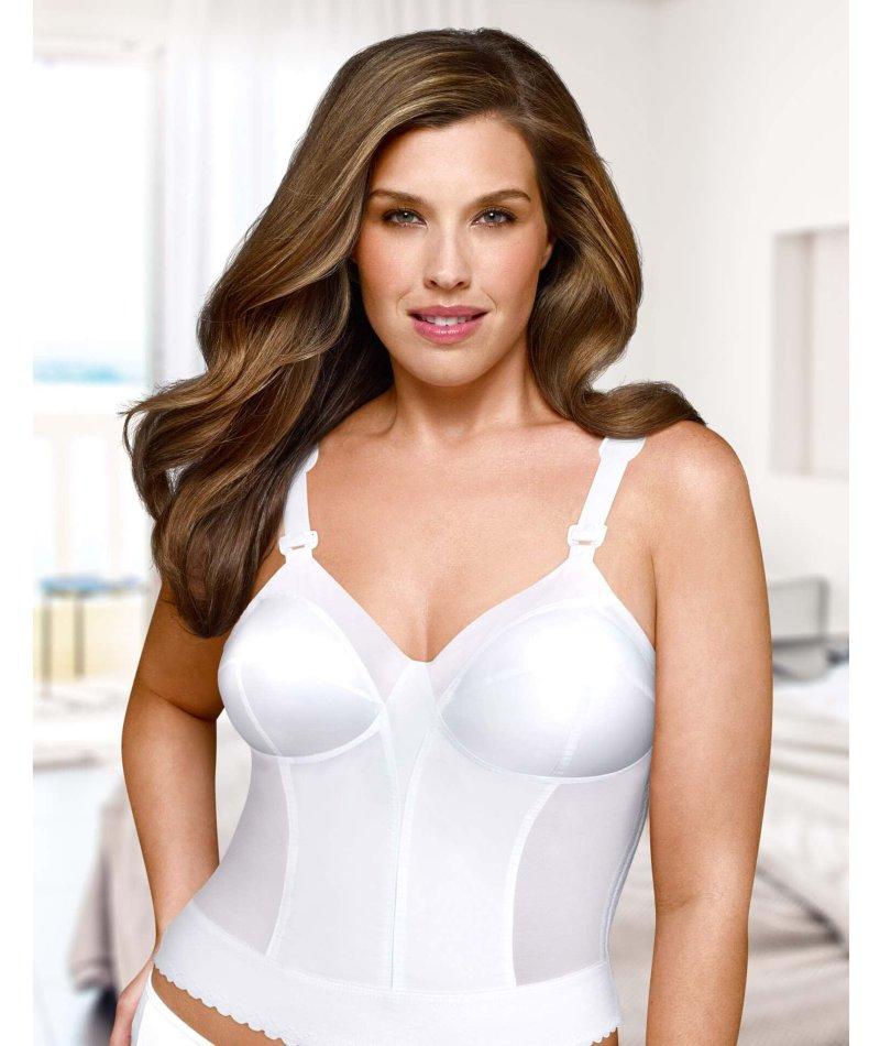 Exquisite Form Fully Back Close Longline Bra - White - Curvy