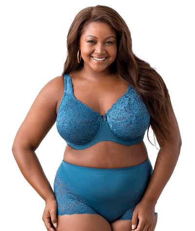 Elila Full Coverage Stretch Lace Underwired Bra - Teal Bras