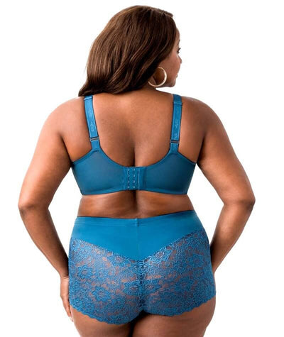 Elila Full Coverage Stretch Lace Underwired Bra - Teal Bras