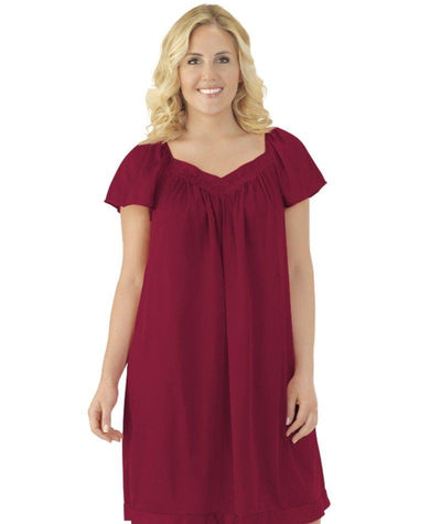 Exquisite Form Flutter Sleeve Gown - Sangria Sleep / Lounge