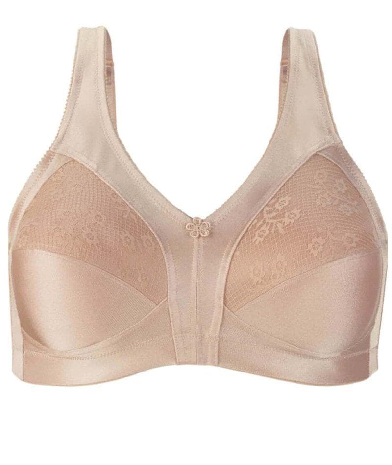 Exquisite Form Fully Side Shaping Bra With Floral - Rose Beige 