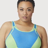 Glamorise Custom Control Wire-Free Sports Bra - Blue/Green