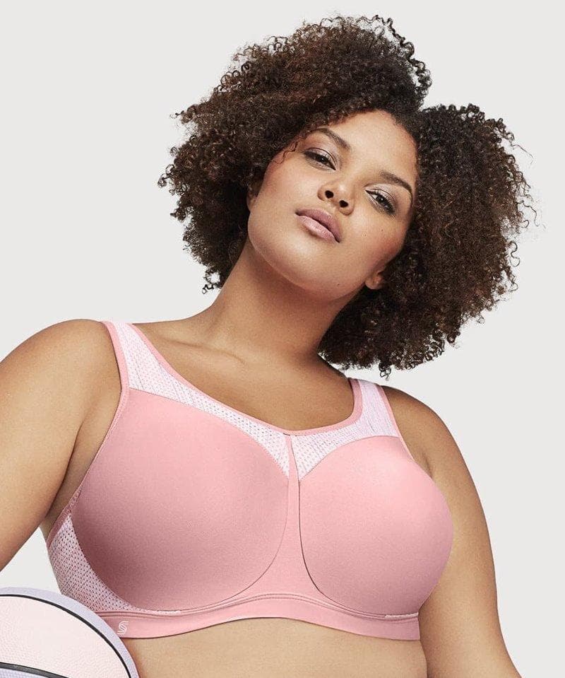 Glamorise High Impact Underwire Sports Bra - Pink Blush - Curvy