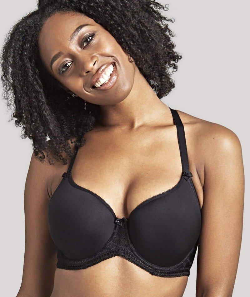 Panache Cari Moulded Spacer Underwired T-Shirt Bra - Black - Curvy