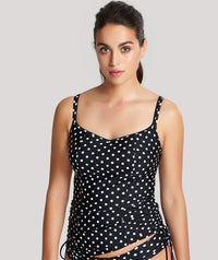 Panache Swimwear Anya Spot Balconnet Underwired Tankini Top - Black White