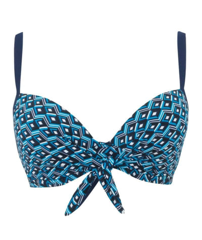 Curvy Kate Wanderlust Plunge Bikini Top - Blue Mix Swim