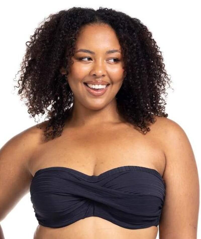 Artesands Aria Botticelli Bandeau D DD Cup Bikini Top Black Curvy