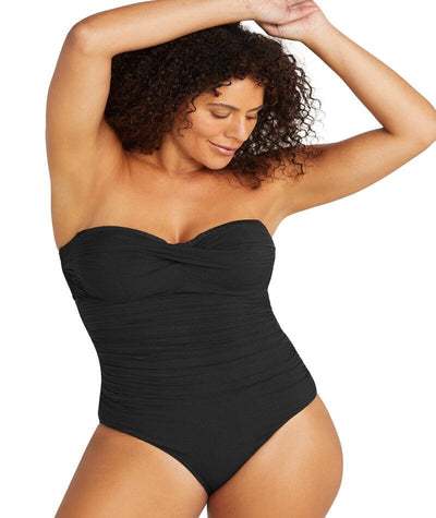 Artesands Aria Botticelli Twist Front Bandeau D-DD Cup One Piece Swimsuit - Black Swim