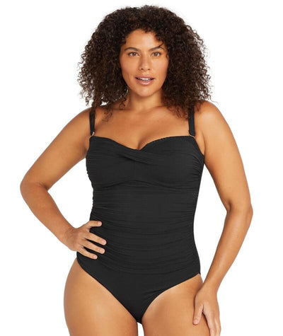 Artesands Aria Botticelli Twist Front Bandeau D-DD Cup One Piece Swimsuit - Black Swim