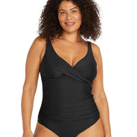 Artesands Recycled Hues Delacroix Cross Front D-G Cup One Piece Swimsuit - Black
