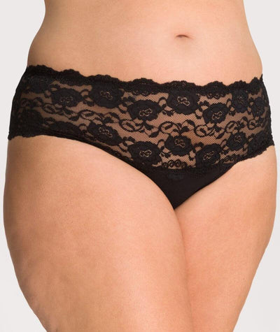 Ava & Audrey Greta Lace and Cotton Brief - Black Knickers