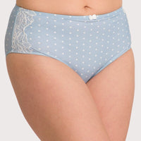 Ava & Audrey Jacqueline Full Brief with Lace - Blue/Ivory