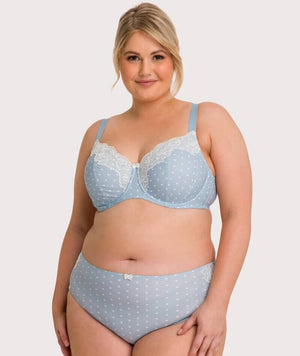 thumbnailAva & Audrey Jacqueline Full Brief with Lace - Blue/Ivory Knickers 