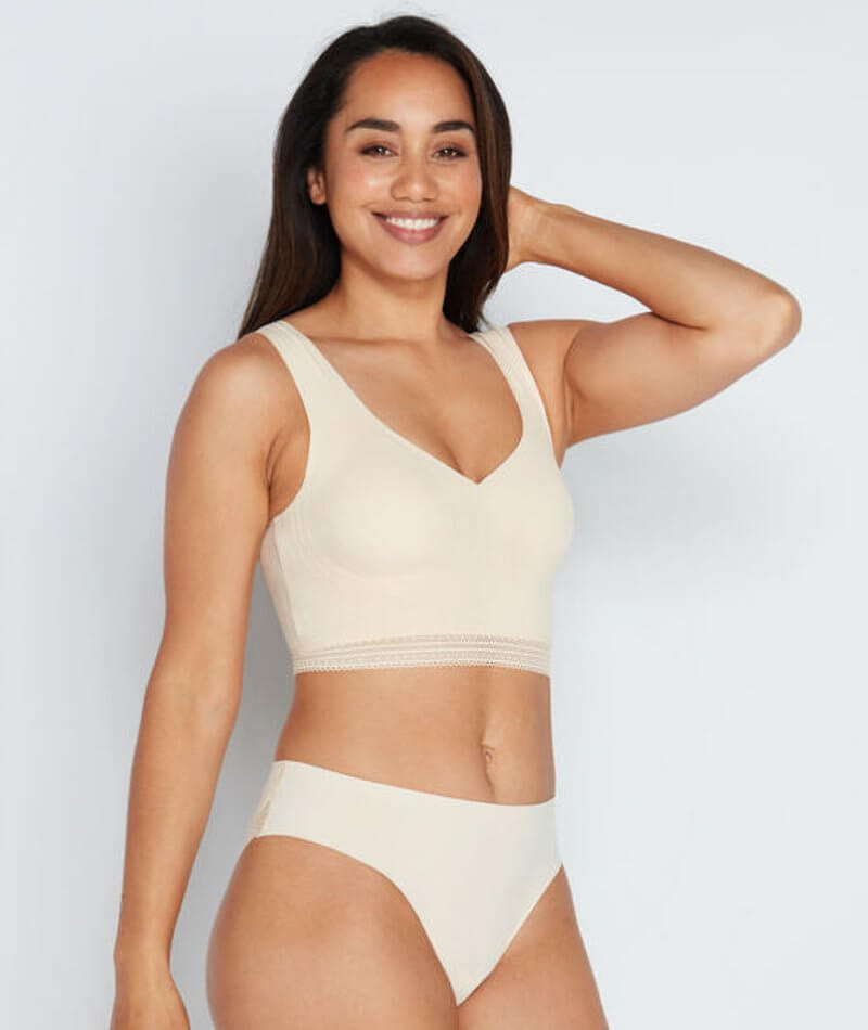 Bendon Comfit Collection Wire-free Crop Top Bra - Novelle Peach - Curvy
