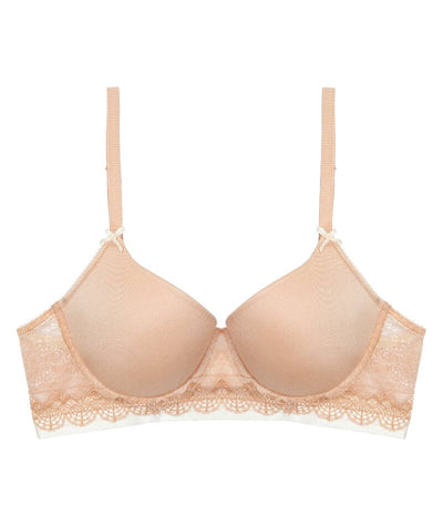 Me. by Bendon Geometric Lace Full Coverage Contour Bra - Toasted Almond/Pristine Bras