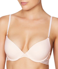 Me. by Bendon Stripe Elastic & Papertouch Demi Bra - Silver Peony