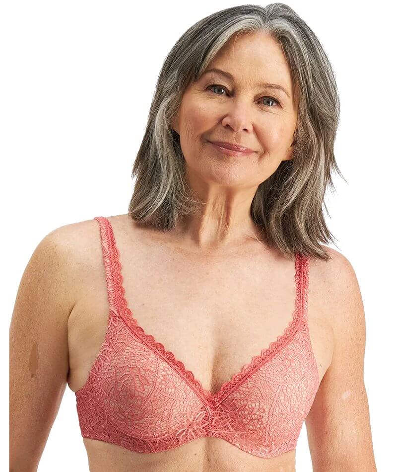 Berlei Barely There Lace Contour Bra - Dusty Red Bras 