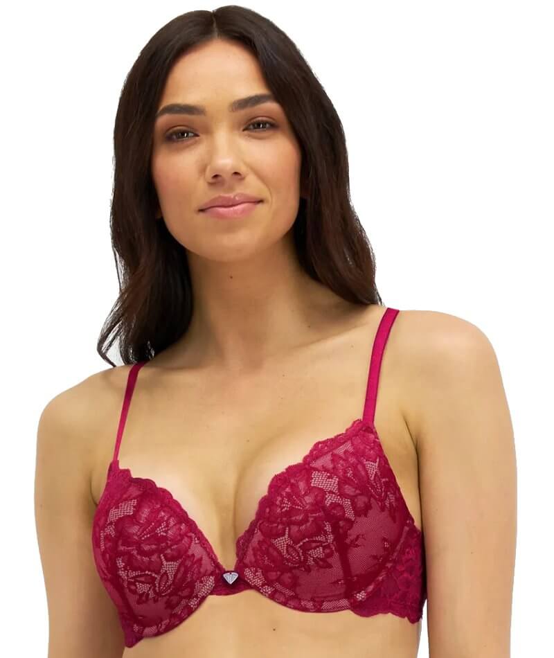 Temple Luxe by Berlei Lace Level 1 Push Up Bra - Persian Red - Curvy