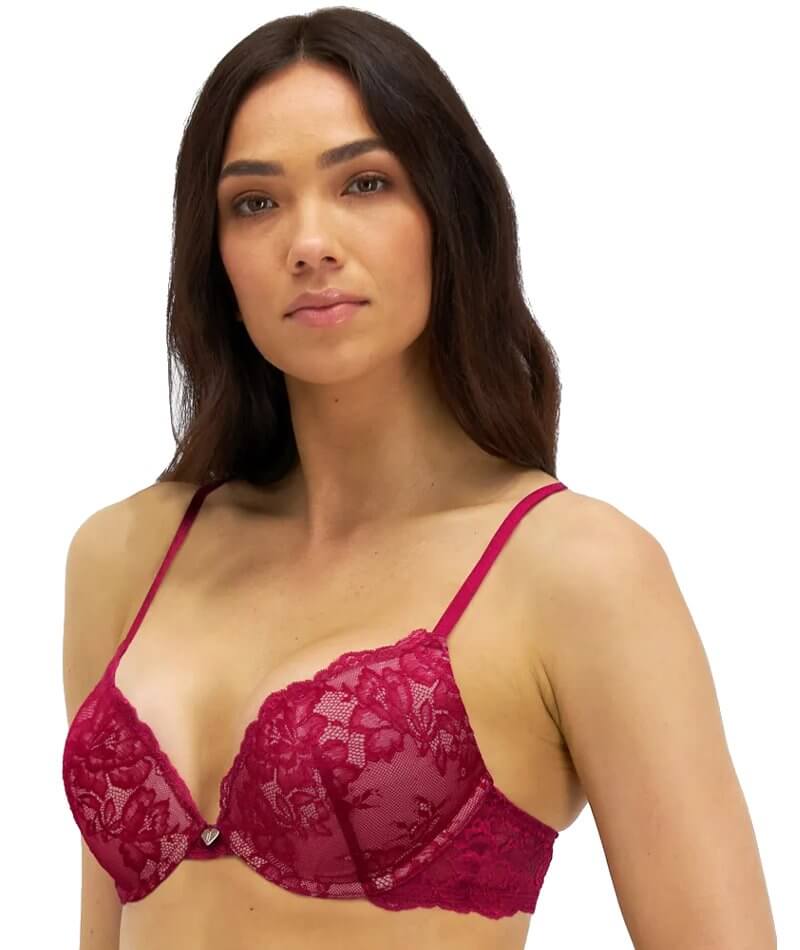 Temple Luxe by Berlei Lace Level 1 Push Up Bra - Persian Red - Curvy