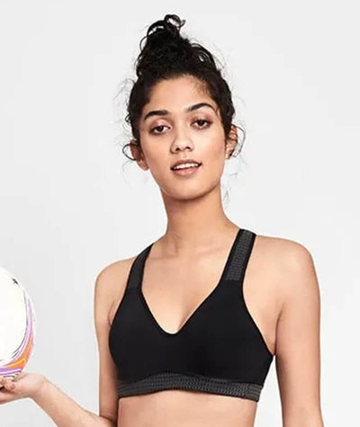 Berlei Electrify Mesh Underwire Crop Sports Bra - Black Bras