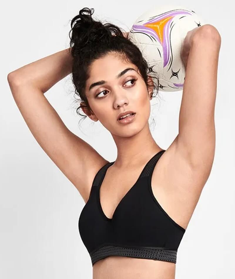 Berlei Electrify Mesh Underwire Crop Sports Bra - Black Bras 