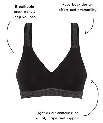 Berlei Electrify Mesh Underwire Crop Sports Bra - Black Bras