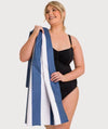 Cabana Club Quick Dry Towel - Navy/White Stripe Swim