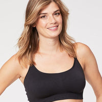 Cake Maternity Cotton Candy Seamless Sleep & Yoga Wire-Free Nursing Bra -  Black