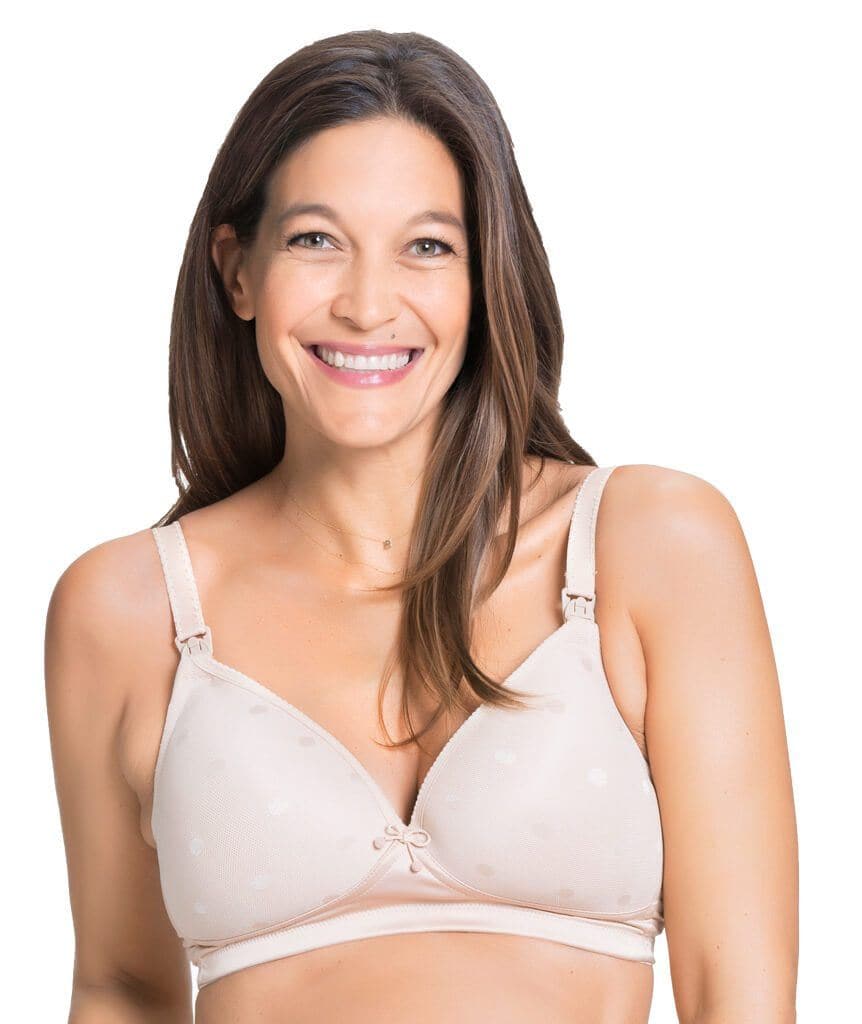 Cake Maternity Mousse Padded Plunge Wire-free Nursing Bra - Beige - Curvy