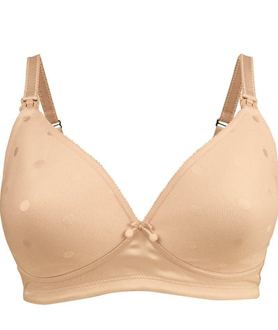 Cake Maternity Mousse Padded Plunge Wireless Nursing Bra - Beige Bras