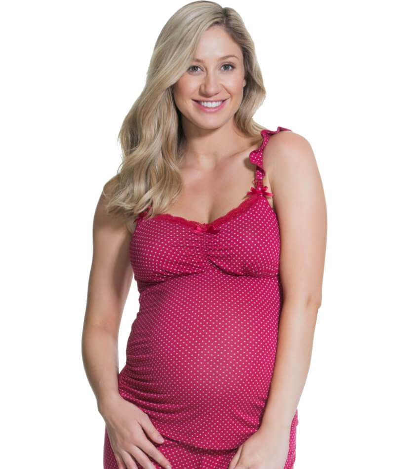 Cake Maternity Rhubarb Torte Maternity & Nursing Camisole - Red - Curvy