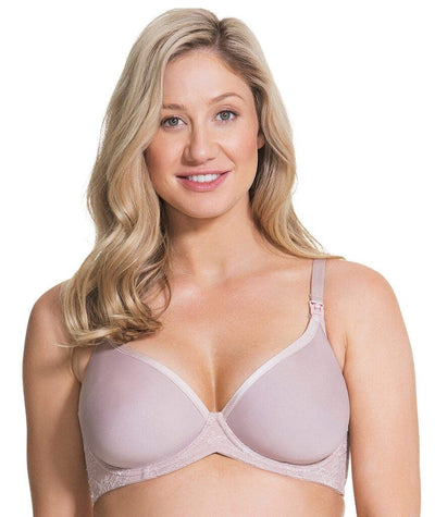 Cake Maternity Waffles 3D Spacer Contour Flexi Wire Nursing Bra - Oyster Pink Bras