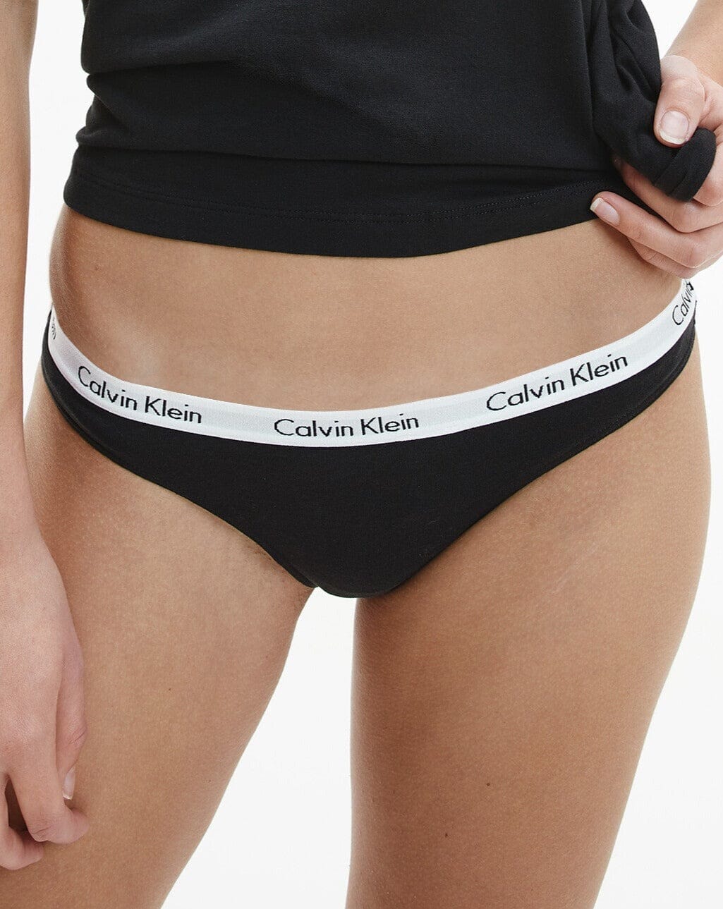 Calvin Klein Carousel 3 Pack Thong - Black/Grey Heather/White - Curvy