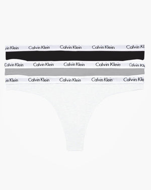 thumbnailCalvin Klein Carousel 3 Pack Thong - Black/Grey Heather/White Knickers 
