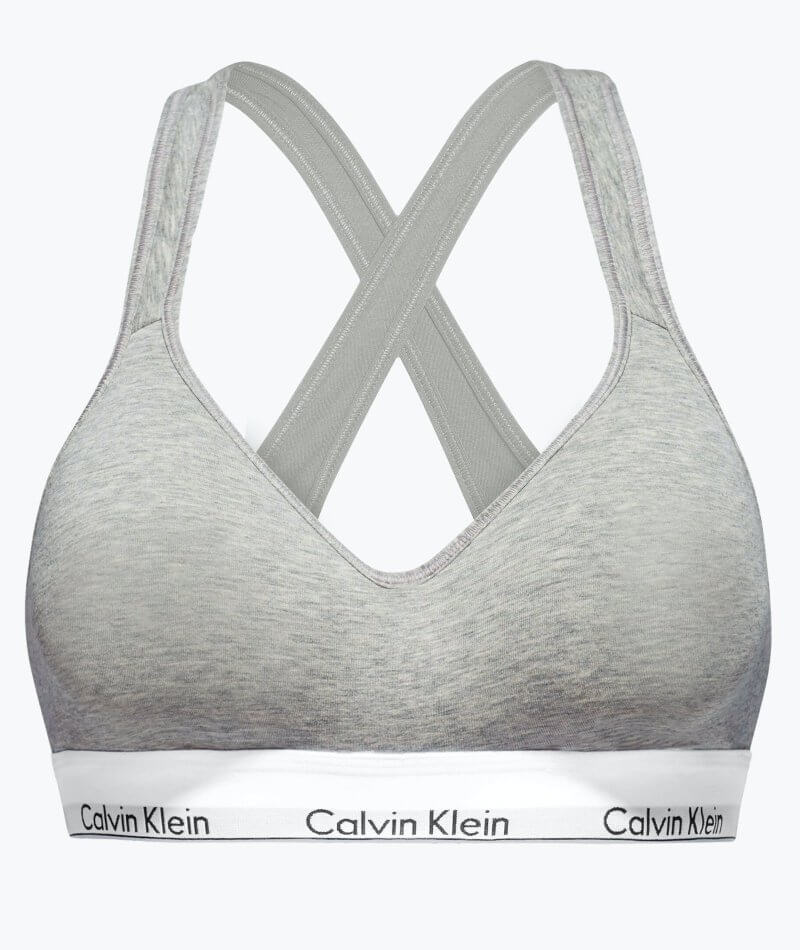 Calvin Klein Modern Cotton Lightly Lined Bralette - Grey Heather - Curvy