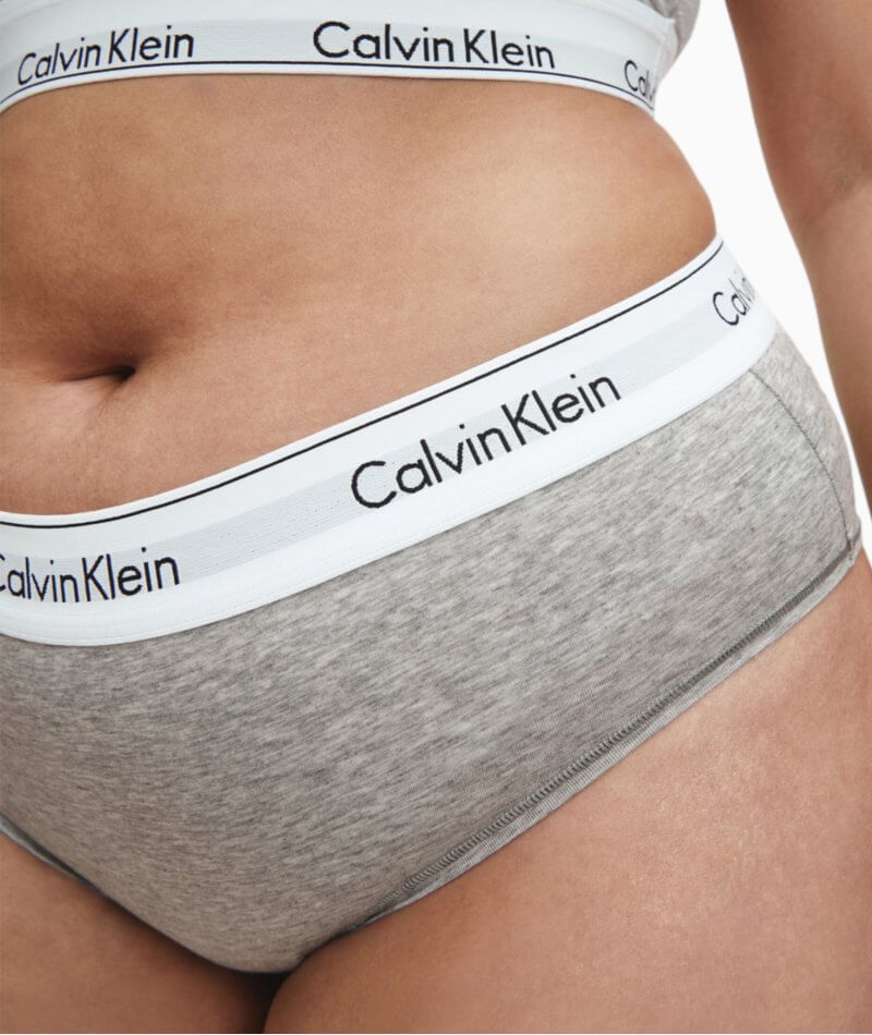  Calvin Klein Women's Body Cotton High Leg Tanga, Grey