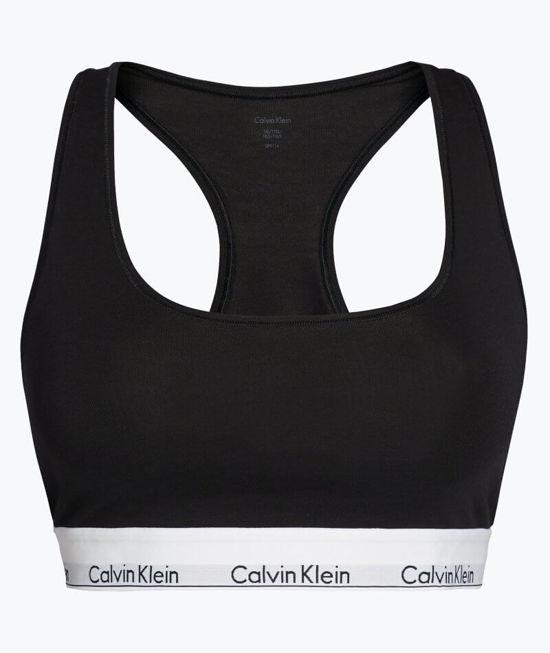 Calvin Klein Modern Cotton Plus Unlined Bralette - Black - Curvy