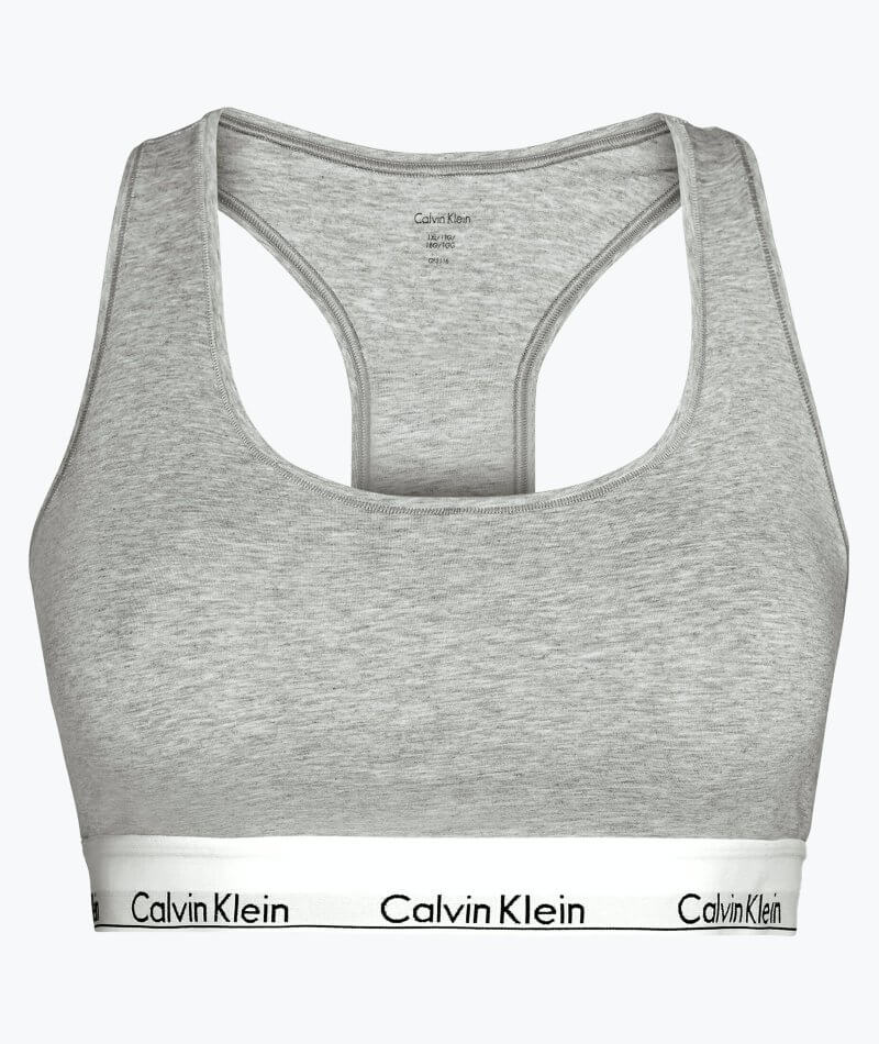 Calvin Klein Modern Cotton Plus Unlined Bralette - Grey Heather - Curvy